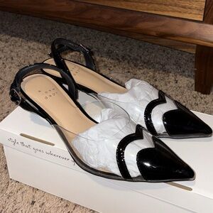 Black and Clear Kitten Heels